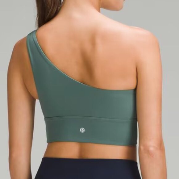 Lululemon Align Asymmetrical Bra Light Support, A/B Cup, Medium Forest Green 4 - Picture 2 of 7